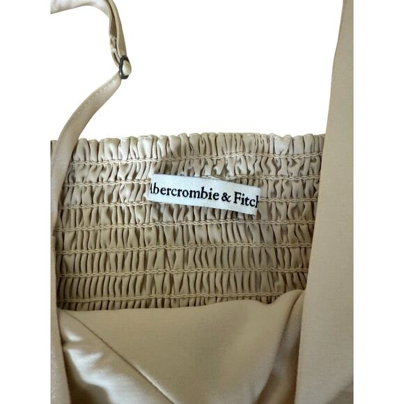 Abercrombie & Fitch Satin Crop Top Cream Beige Neutral Size S - Picture 6 of 8